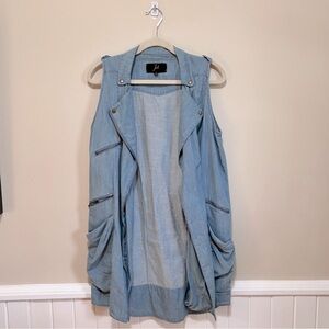Jack denim cotton vest with zippers size small S